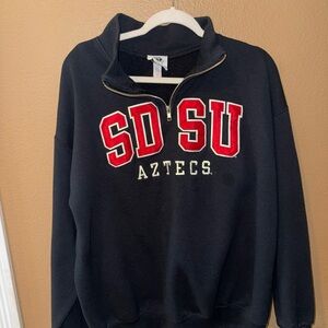 SDSU Aztecs Black Zip-Up Sweater